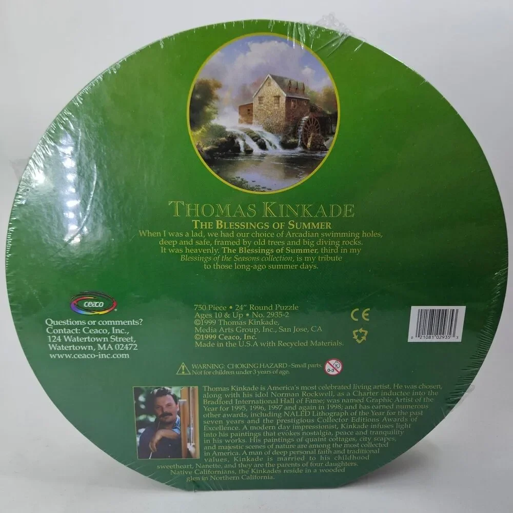 Thomas Kinkade The Blessings of Summer 750 Piece Round Jigsaw Puzzle Ceaco 1999